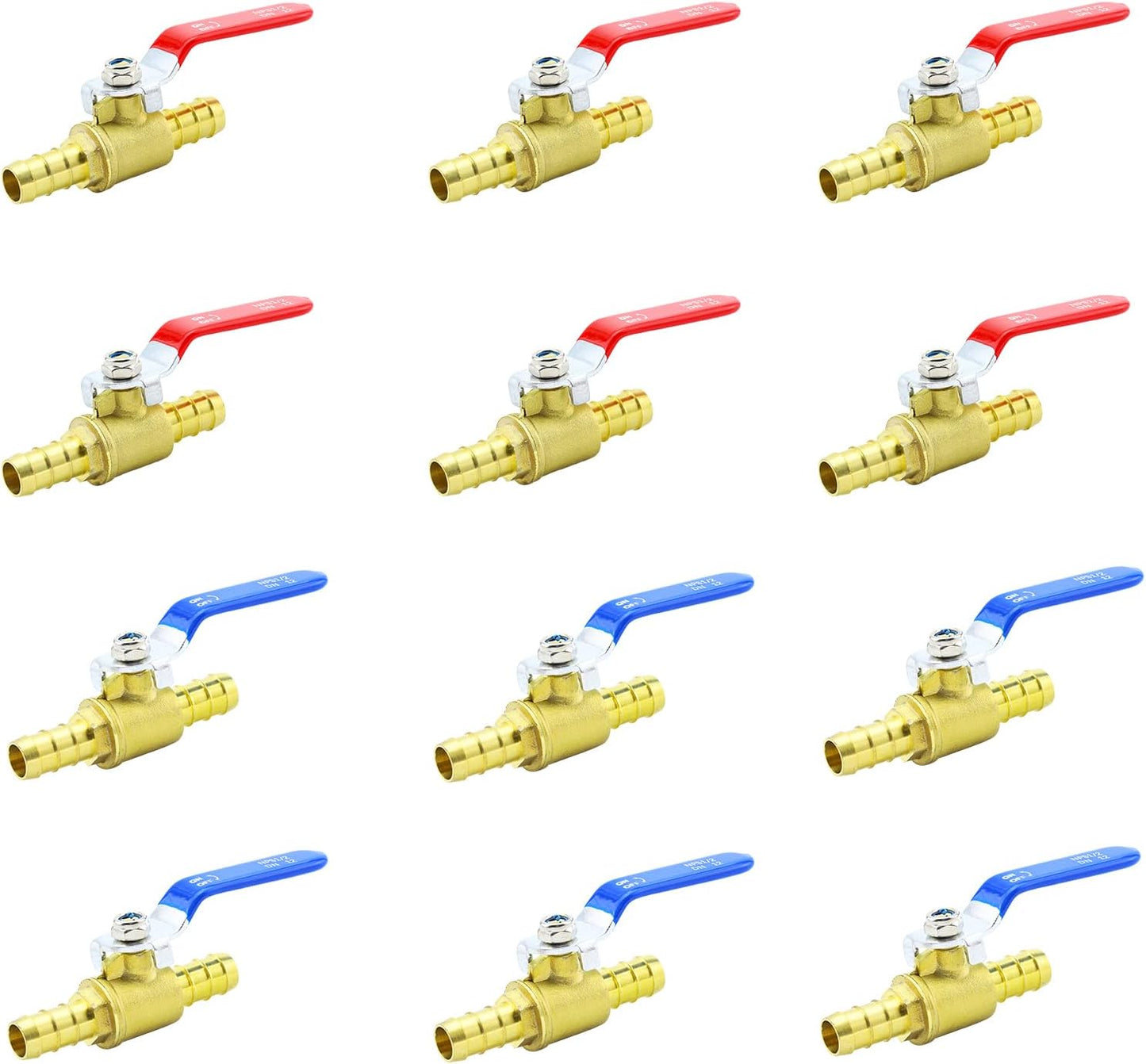 1/2 Inch PEX Ball Valves Set of 12 for Hot and Cold Water