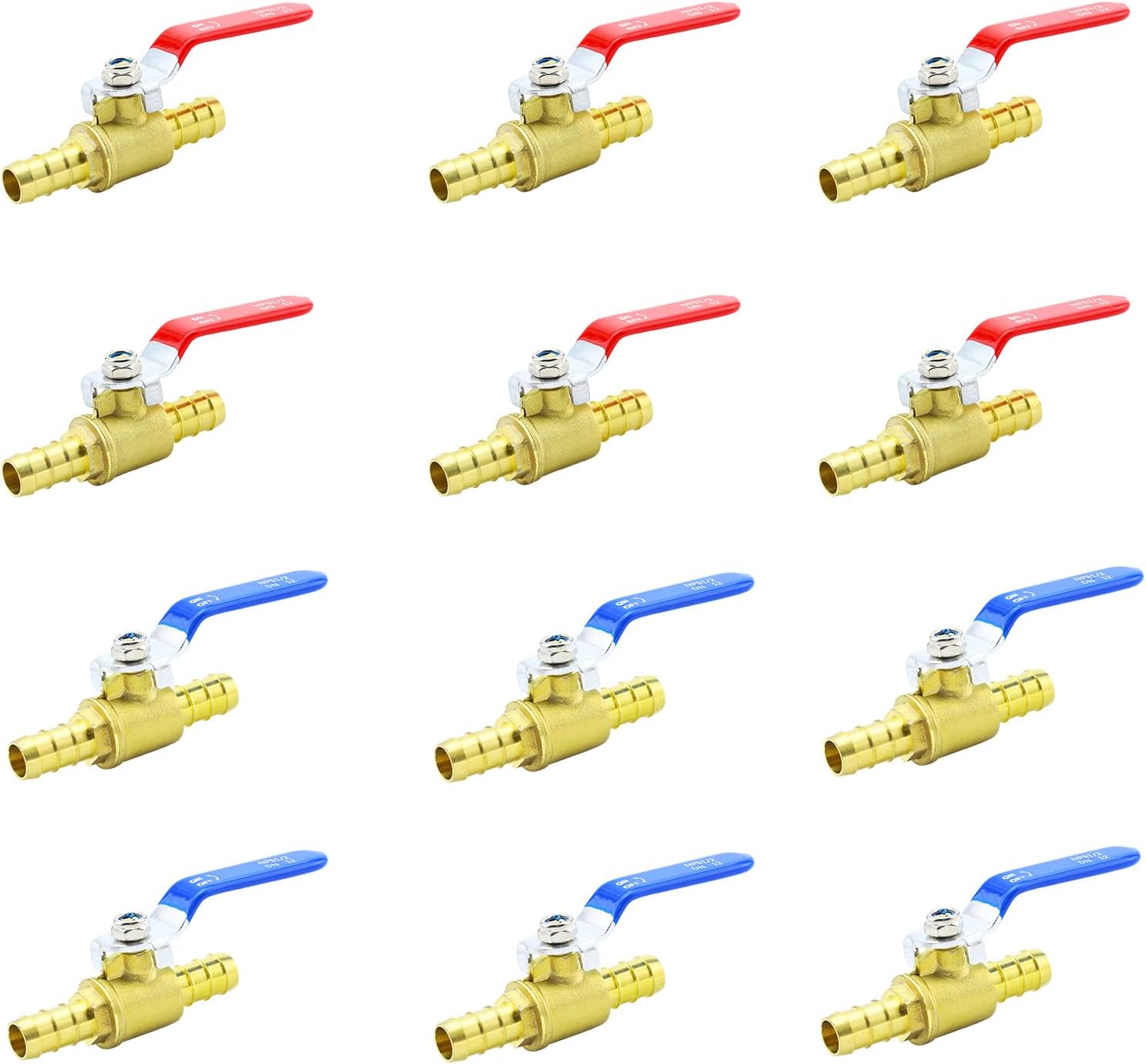 1/2 Inch PEX Ball Valves Set of 12 for Hot and Cold Water