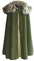 Mens Medieval Viking Cloak Fur Cape Cosplay Costume - Warm Renaissance