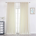 Ivory Velvet Curtains 52x90 in 2 Panels - Room Darkening Luxury