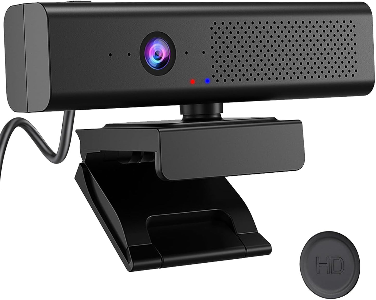 1080P HD Webcam with 4 Mics: Ultimate Desktop Audio/Video!