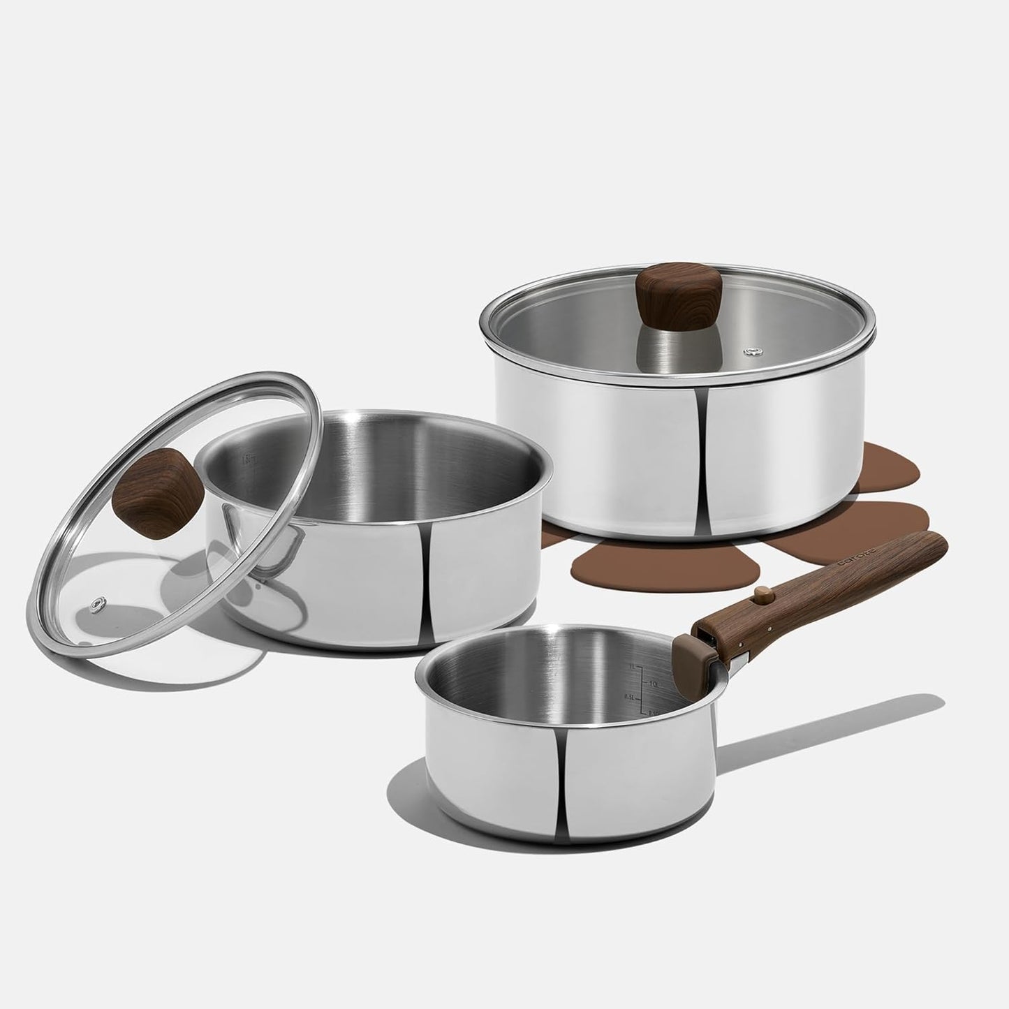 CAROTE Tri-Ply Stainless Steel Sauce Pan Set for Versatile Cooking