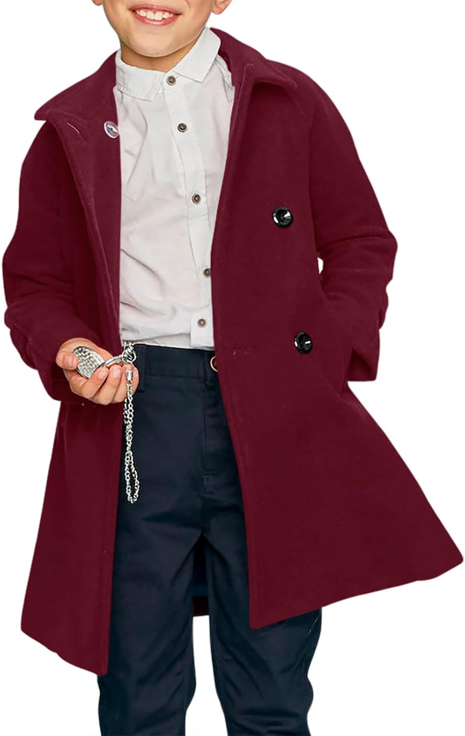 Meikulo Boys Double Breasted Pea Coat for Winter Style