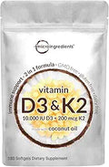 Vitamin D3 10000 iu Plus K2 MK-7 - Daily D and K Complex