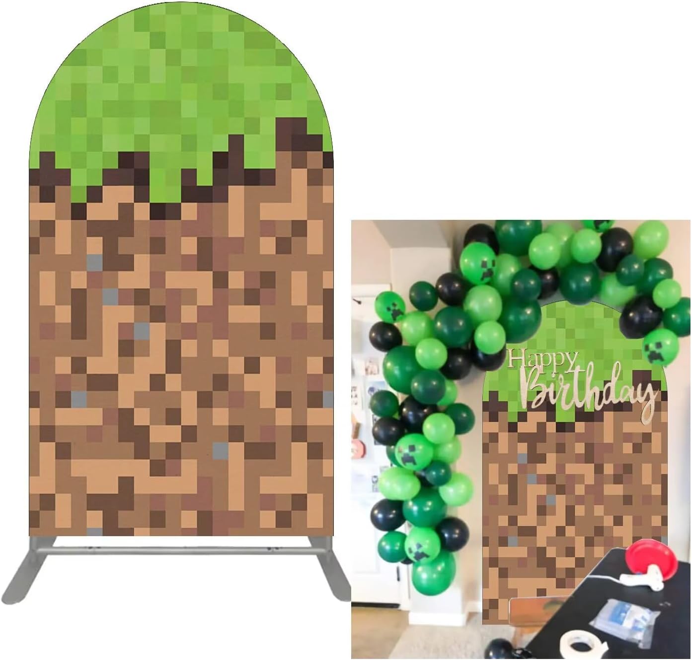 Arched Backdrop 4x7ft for Gaming Parties and Events Decor