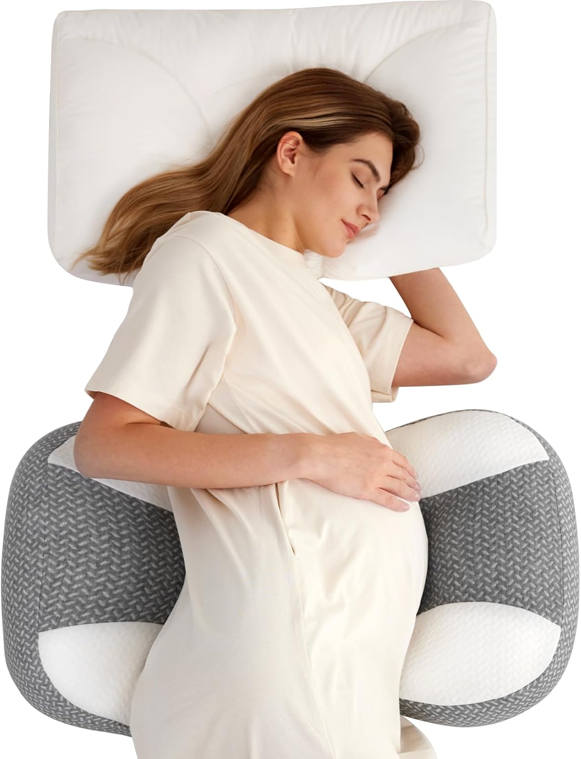 Momcozy Plus W Shaped Pregnancy Pillow for Ultimate Comfort