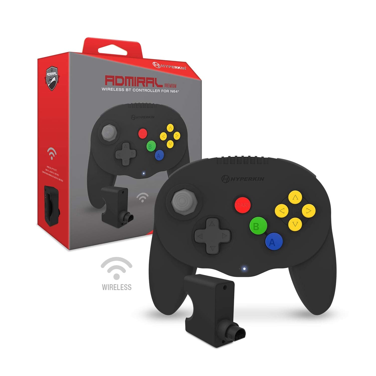 Hyperkin Admiral Premium BT Controller for N64 - Black Edition