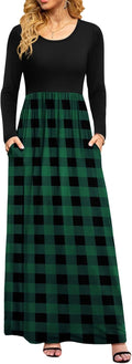 DB MOON Women's Casual Dress with Long Sleeves and Practical Pockets