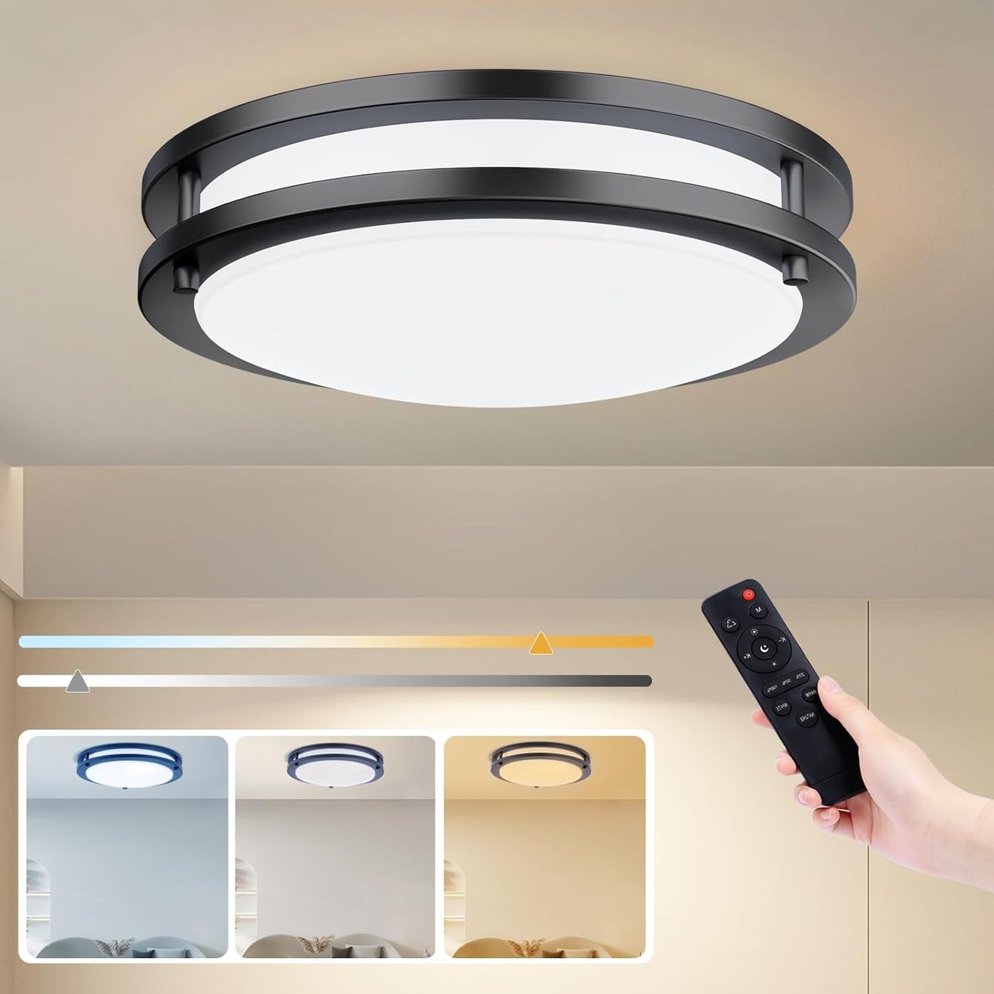 Kalium LED Ceiling Light with Remote for Adjustable Dimming