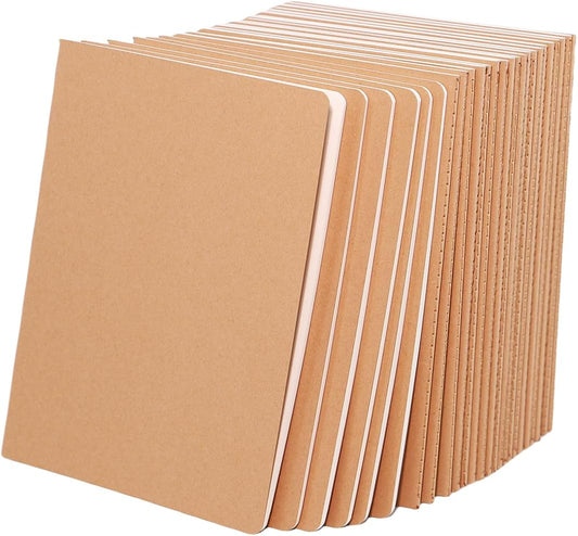 24 Pack Kraft Cover Sketch Books 60 Pages ~FAWTEEM