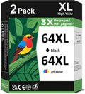 Printer Ink 64XL Ink Cartridge Combo Pack - High Yield Replacement