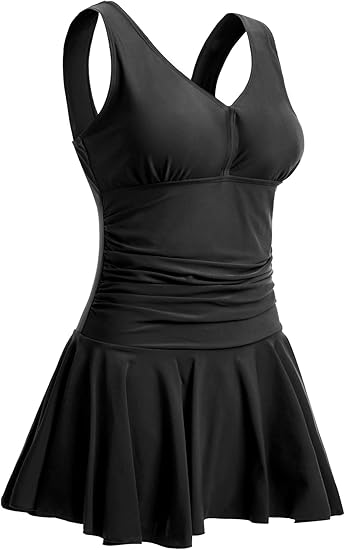 MiYang Women's Plus-Size Flower Printing Shaping Swim Dress