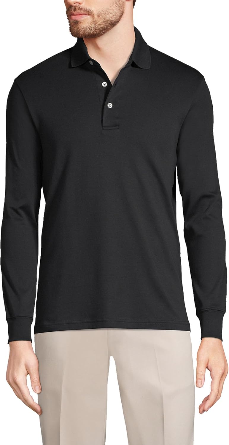 Lands' End Men's Long Sleeve Supima Cotton Polo Shirt Review