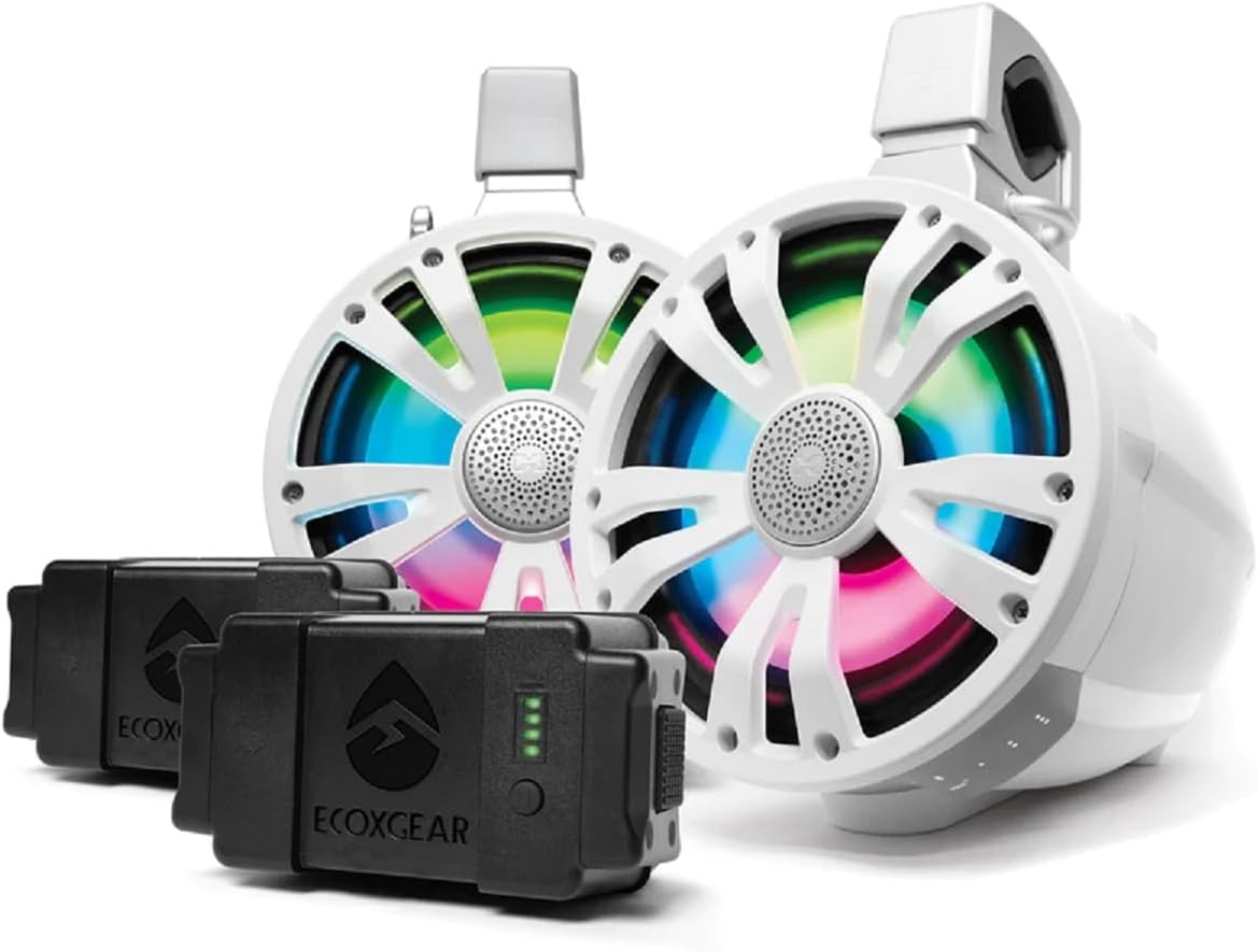Ecoxgear TBB8 ExtremeTower Speaker Set - Waterproof & Battery-Powered