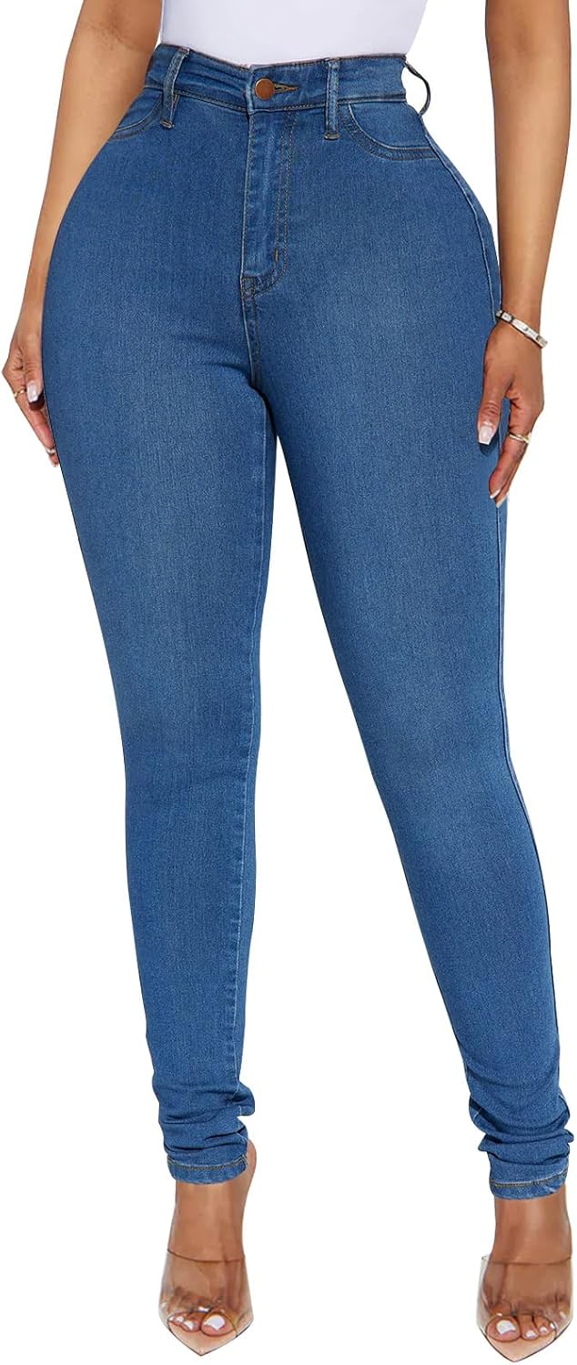 KUNMI Womens Classic High Waisted Skinny Stretch Jeans Review