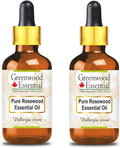 Pure Rosewood Essential Oil 100ml x2 - Steam Distilled, Therapeutic