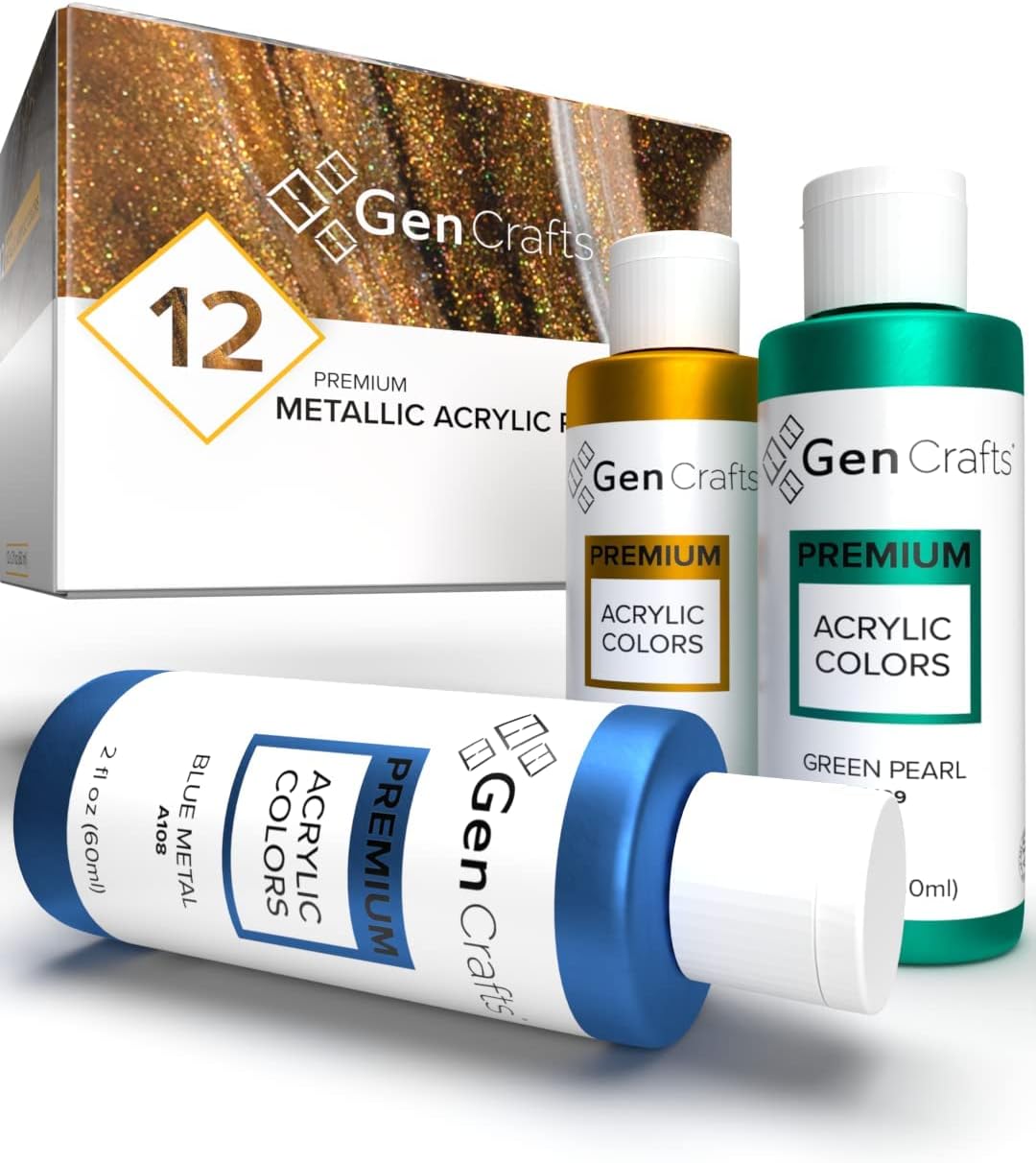 GenCrafts Metallic Acrylic Pouring Paint for Stunning Artwork