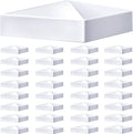 Taiyin 48 Pcs Pyramid White PVC Vinyl Post Top Caps for 5 x 5 in Posts