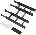 Black Bamboo Drawer Dividers 17-22 in Expandable Kit - 4 Pack