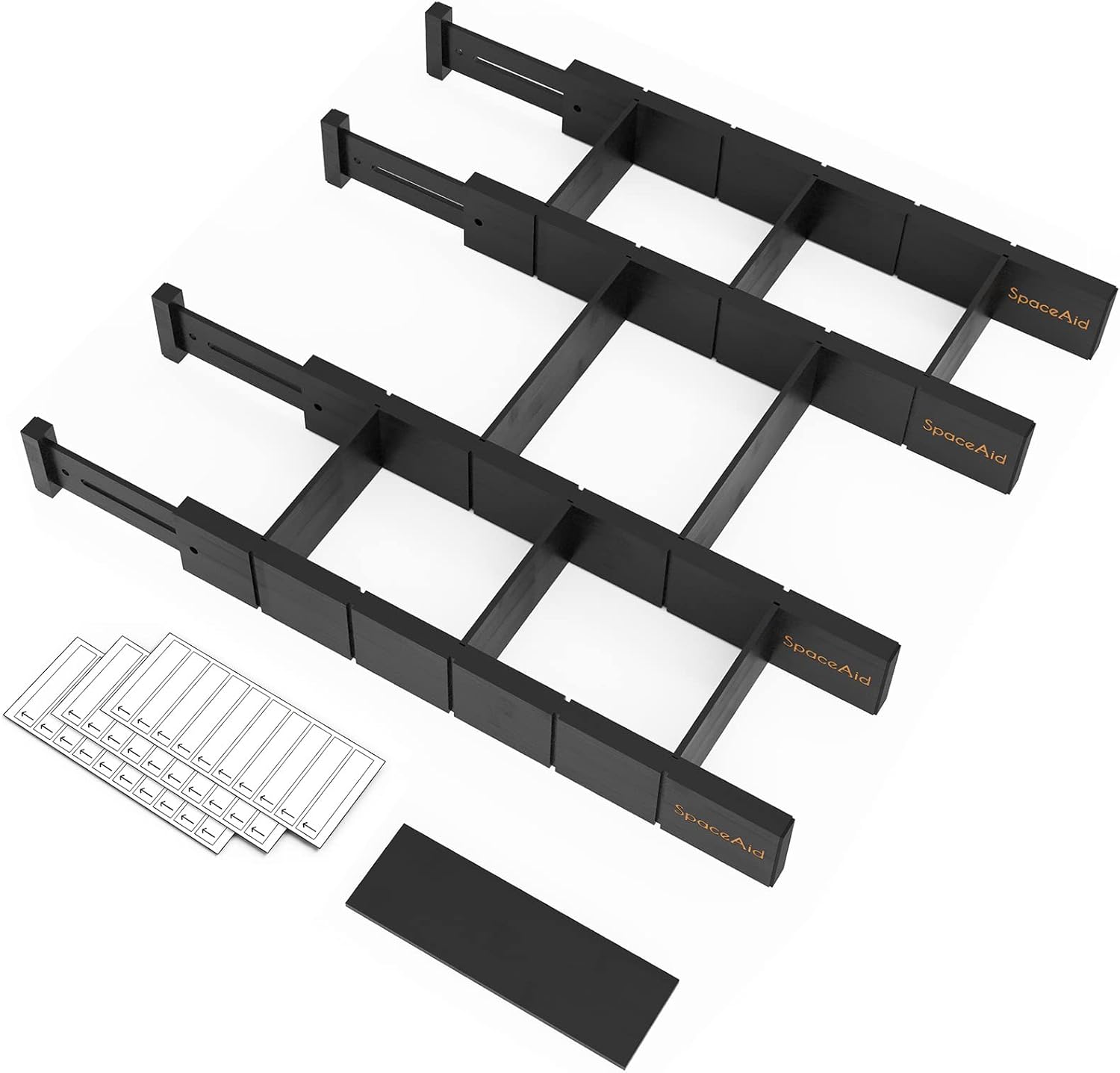 SpaceAid Bamboo Drawer Dividers for Kitchen and Office Organization