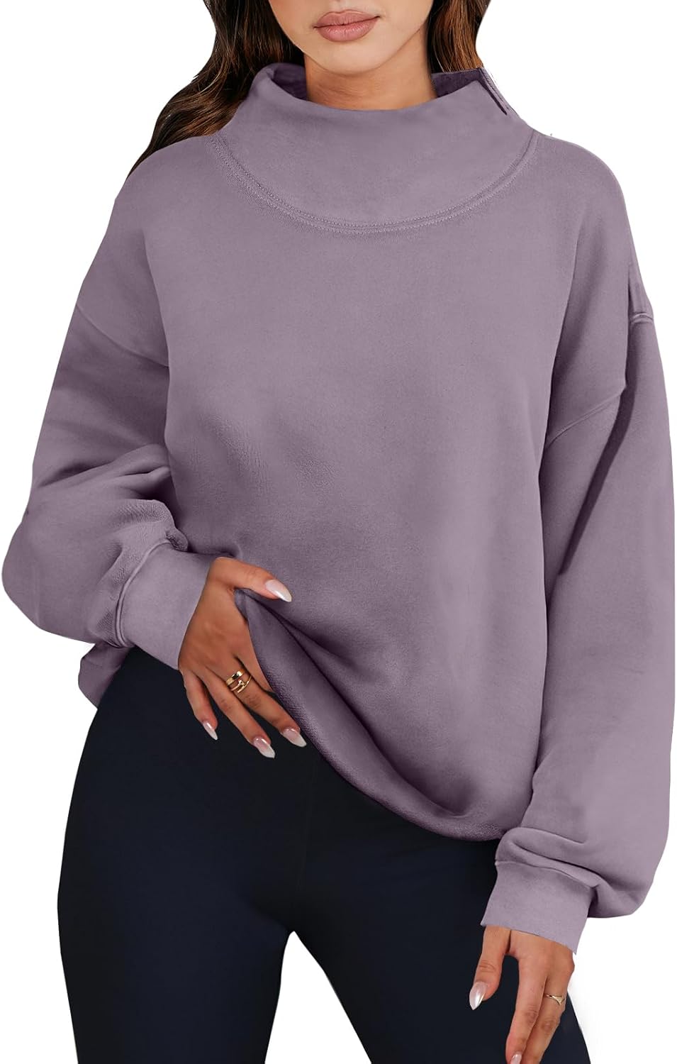 Oversized Turtleneck Pullover Sweatshirt for Women Fashion