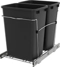 Pullout Trash Can for Kitchen Cabinets - Double 35 Qt Pullout System