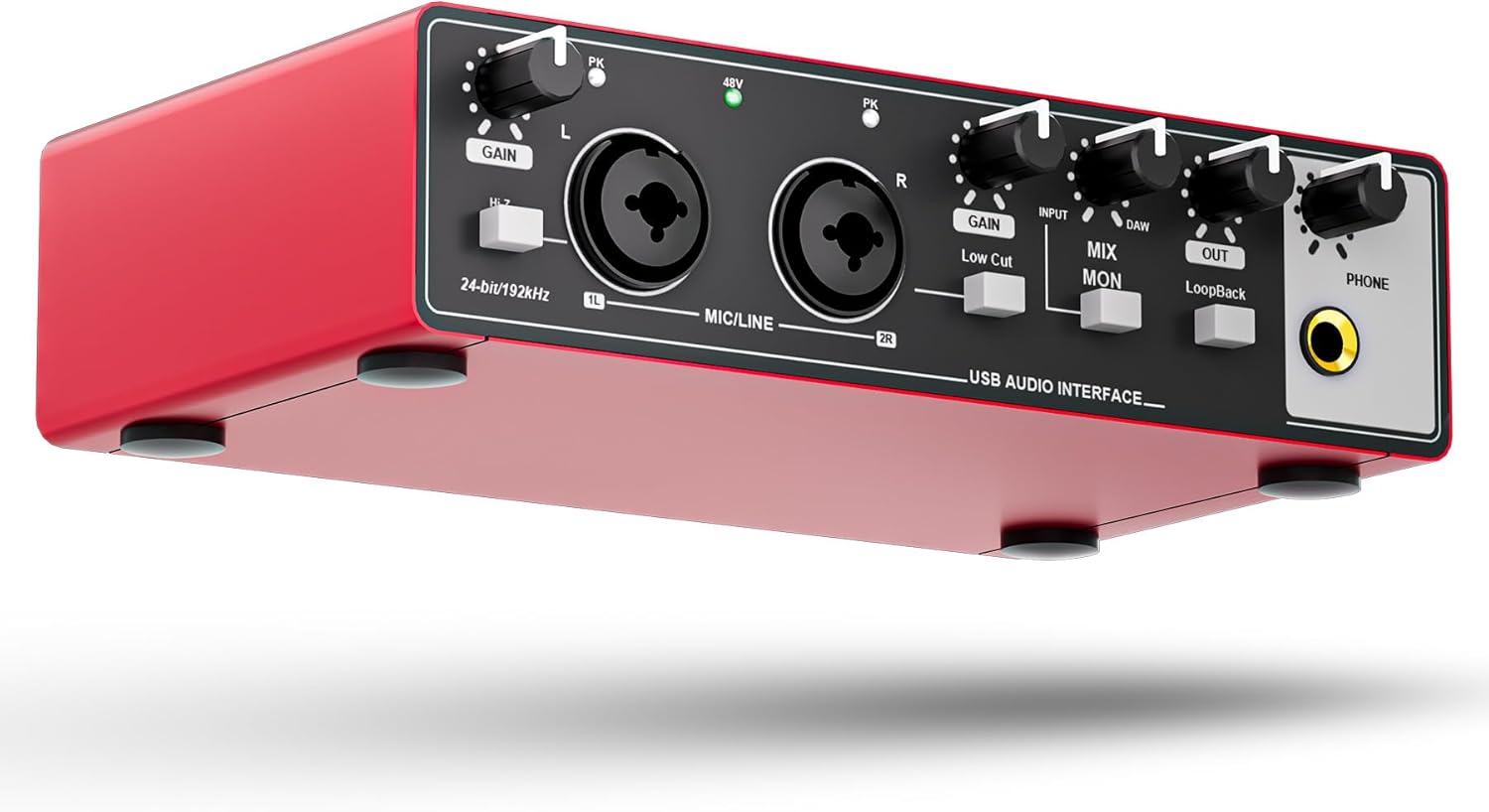 TISINO Audio Interface 2i2-24Bit/192kHz for Recording and Streaming