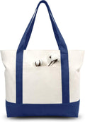 TOPDesign 6-Pack Canvas Tote Bags with Zipper - Durable Everyday Totes