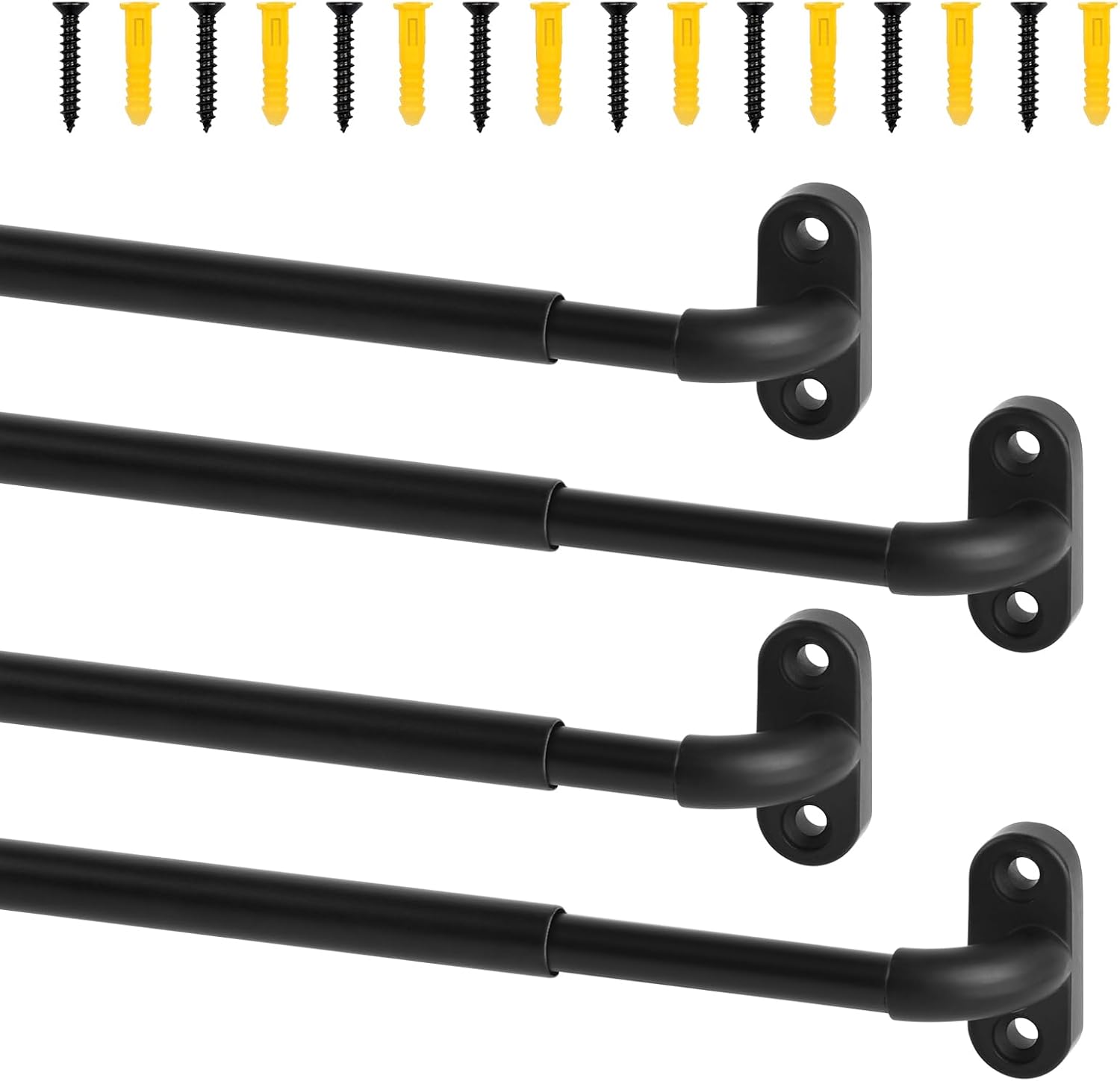 Screwed Sash Curtain Rods for French Doors 30-40 In. 4 Pack