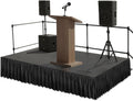Black Stage Skirt Portable Wrinkle-Free Satin Stage Skirting 16 x 28