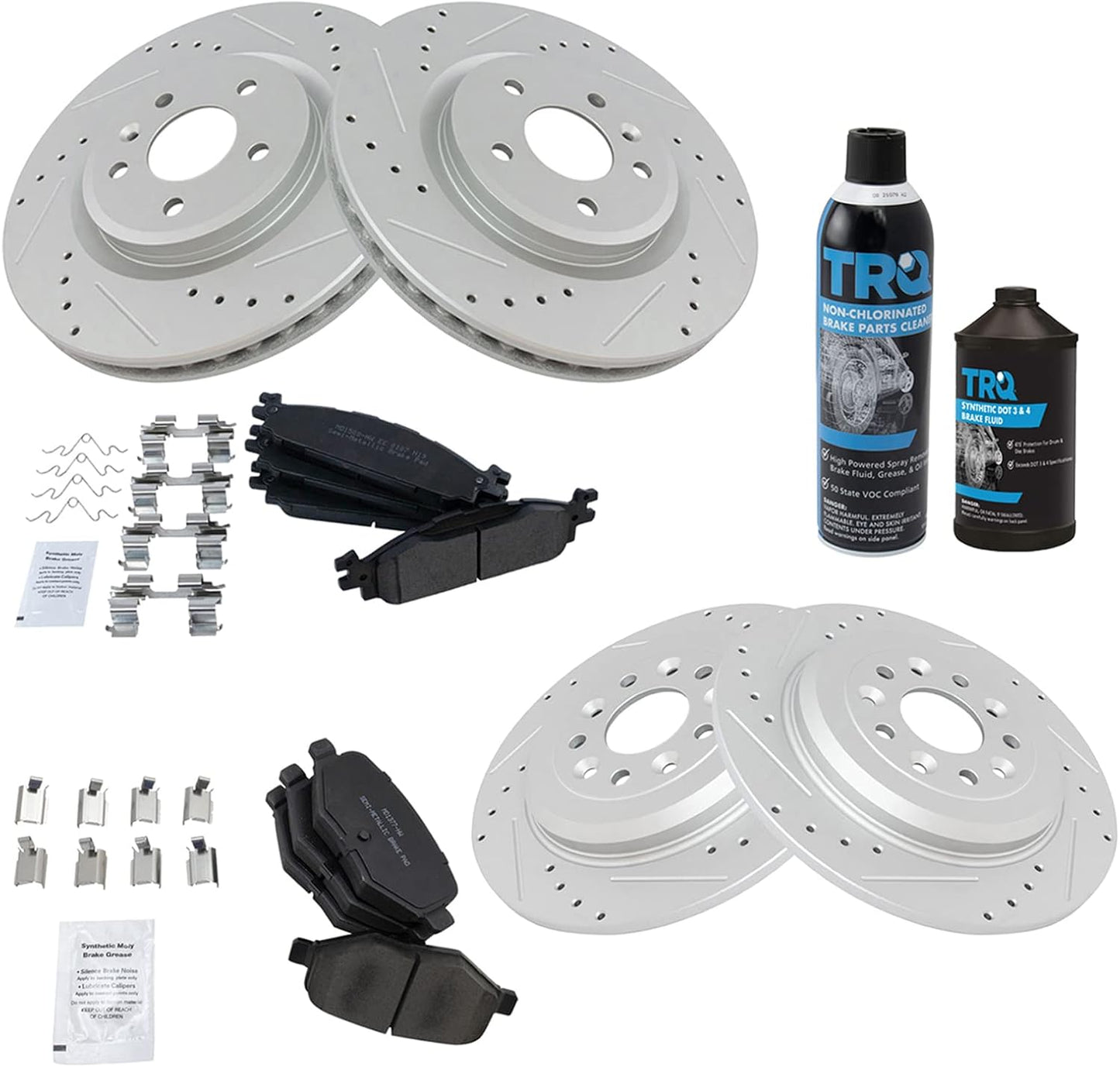 TRQ Brake Rotor G-Coated & Metallic Pad Kit for Ford Explorer