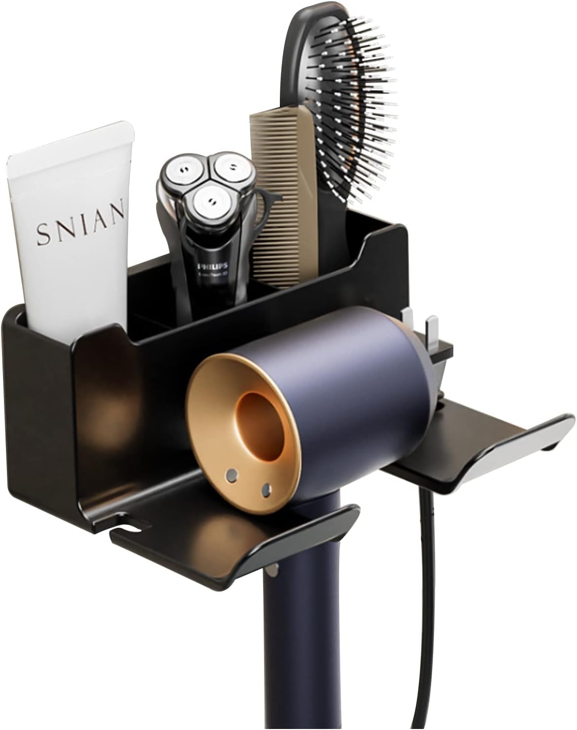Wall-Mounted Hair Dryer Holder: Stylish Organizer