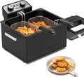 5 Liter 1800W Electric Deep Fryer with 3 Baskets - Family Size