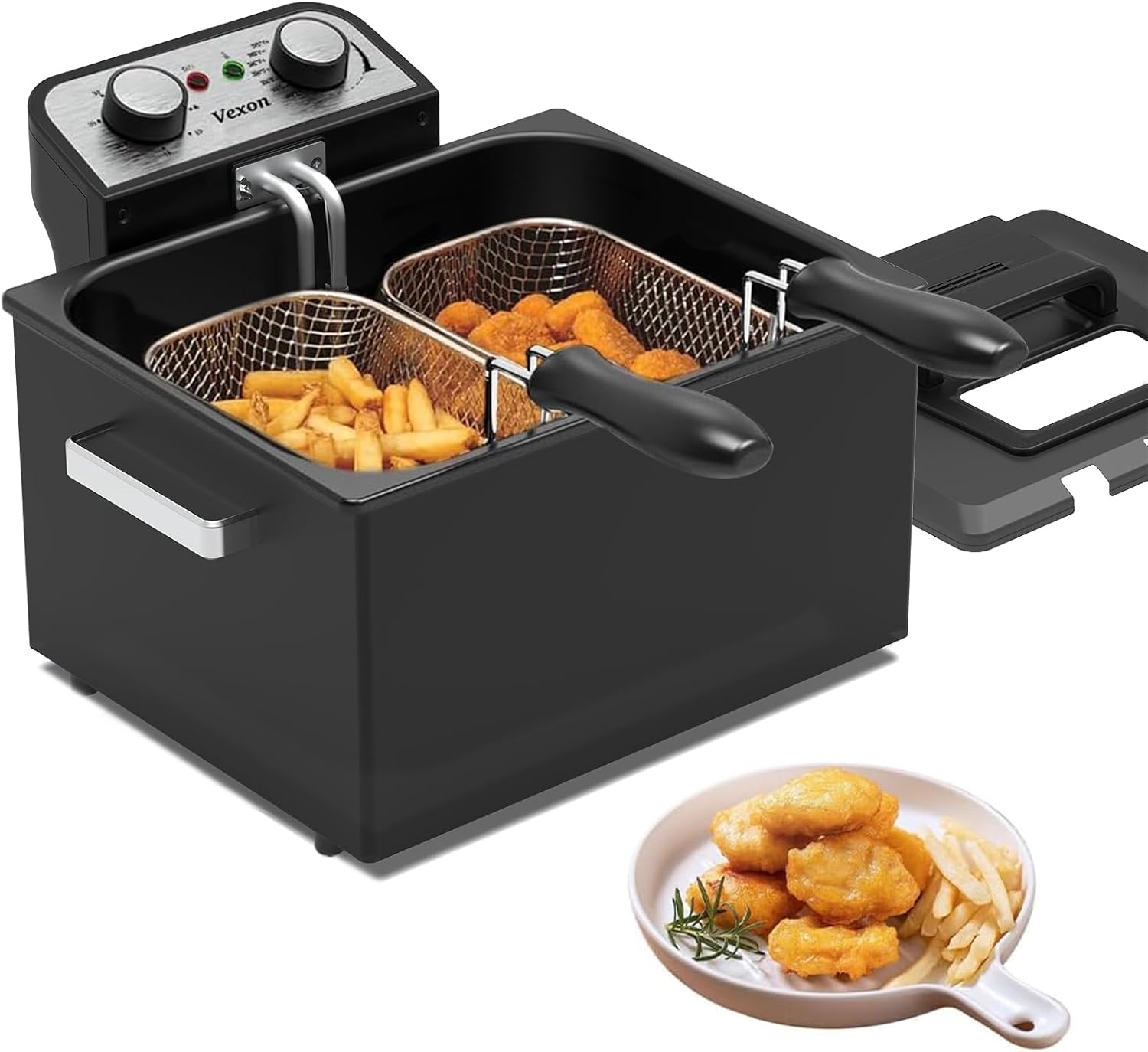 Large Electric Deep Fryer with Adjustable Temperature Control