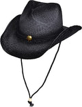 Peter Grimm Mens Straw Round Up Cowboy Hat - Breathable Sun Protection