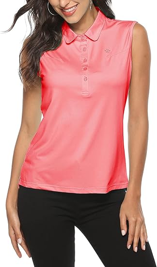 AIRIKE Golf Polo Shirts for Women - Stylish Sleeveless Sports Tops