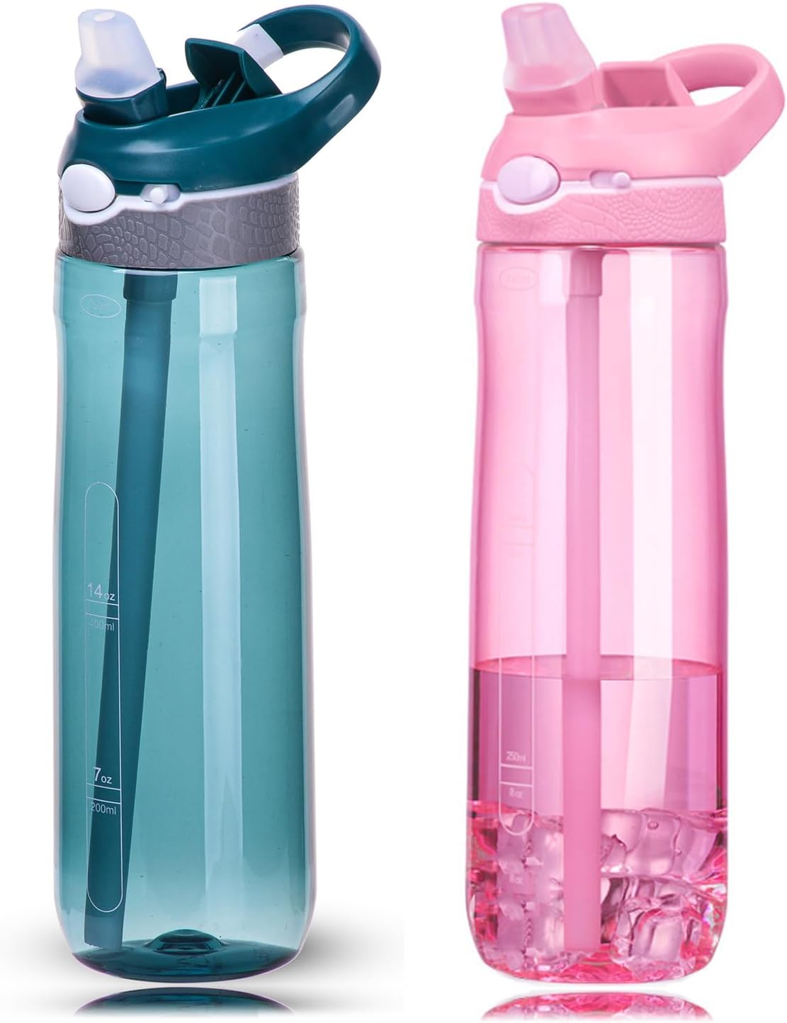 Durable 24oz Pink & Dark Cyan Water Bottles for All Activities
