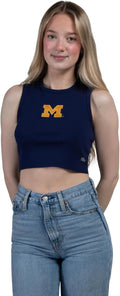 Women's Cut-Off Tank Top - University-Themed Fitted Cropped Tank