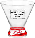 Red Custom Martini Glasses - Bulk Pack for Events! DISCOUNTS!