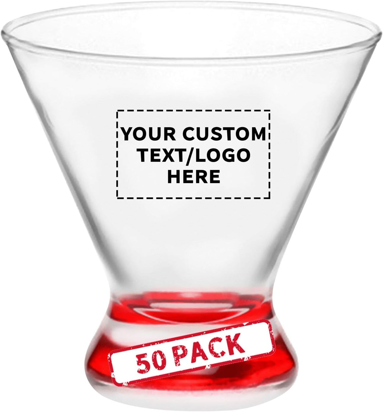 Red Custom Martini Glasses - Bulk Pack for Events! DISCOUNTS!