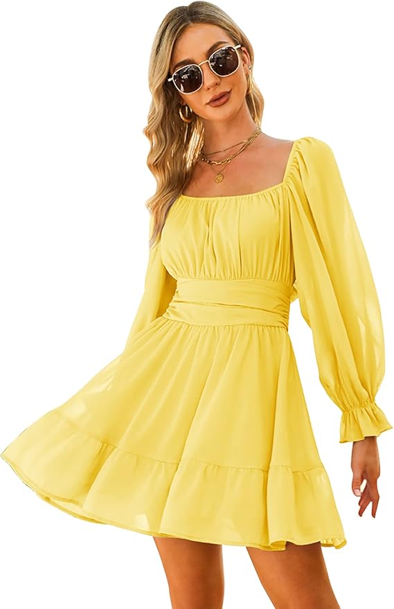 EXLURA Women Tie Back Wedding Guest Dresses for Elegant Style