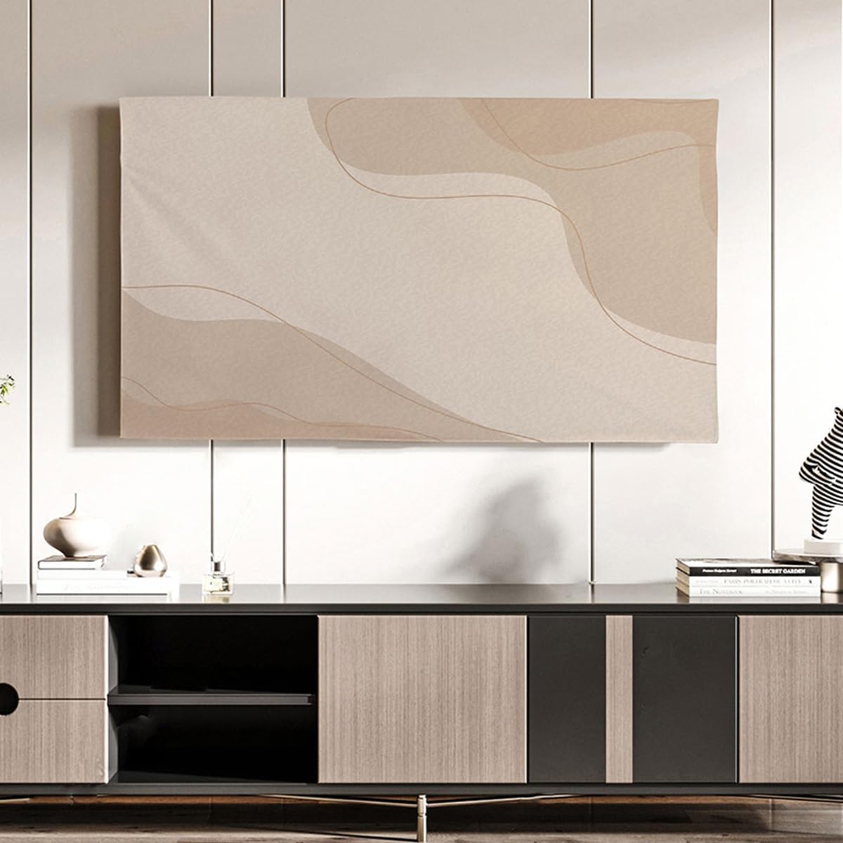 Geometric Pattern Art TV Dust Cover for Modern Home Decor