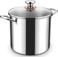 P&P CHEF 12 Quart Tri-Ply Stainless Steel Stockpot - Visible Lid