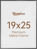 19x25 Metal Picture Frame Black Aluminum - Tempered Glass