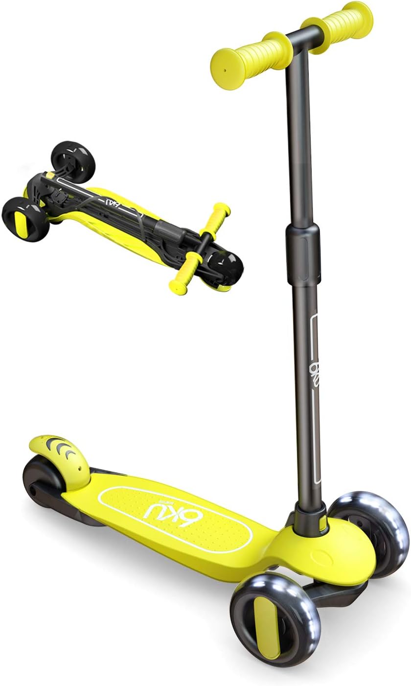 6KU Scooter for Kids Ages 3-10 with Adjustable Height & Flash Wheels
