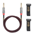 6ft Instrument Guitar Cable - Straight to Straight, Red Braided - Low