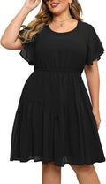 Plus Size Summer Dresses for Curvy Women Midi Chiffon Floral - Flowy