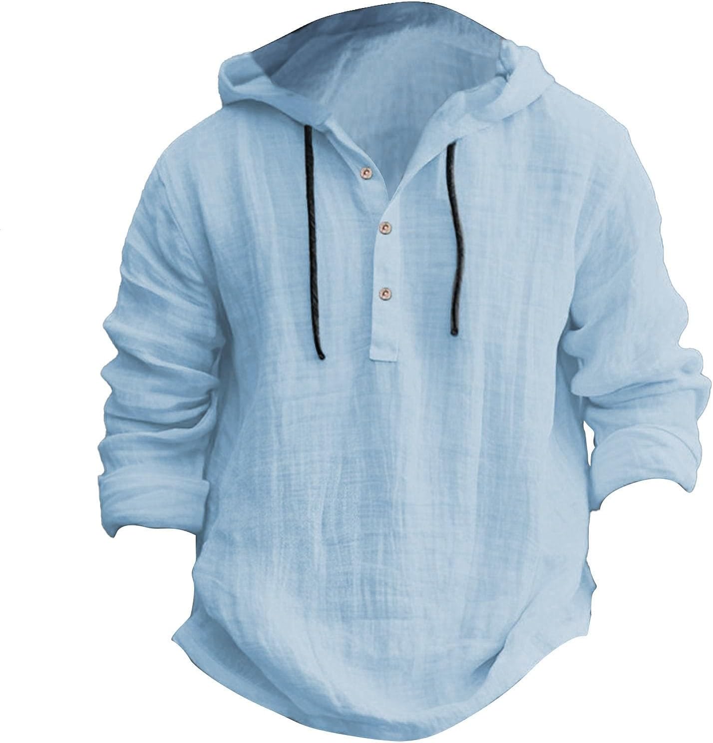 Linen V-Neck Hoodie: Lightweight & Versatile