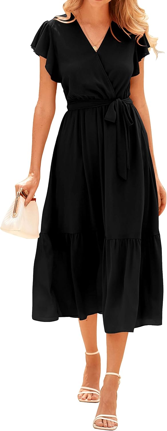 BTFBM Women Summer Bohemian Floral Midi Sun Dress for All Occasions