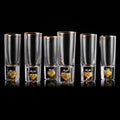 DUJUST Crystal Shot Glasses 2oz Set - Gold Leaf Luxury for Gifts